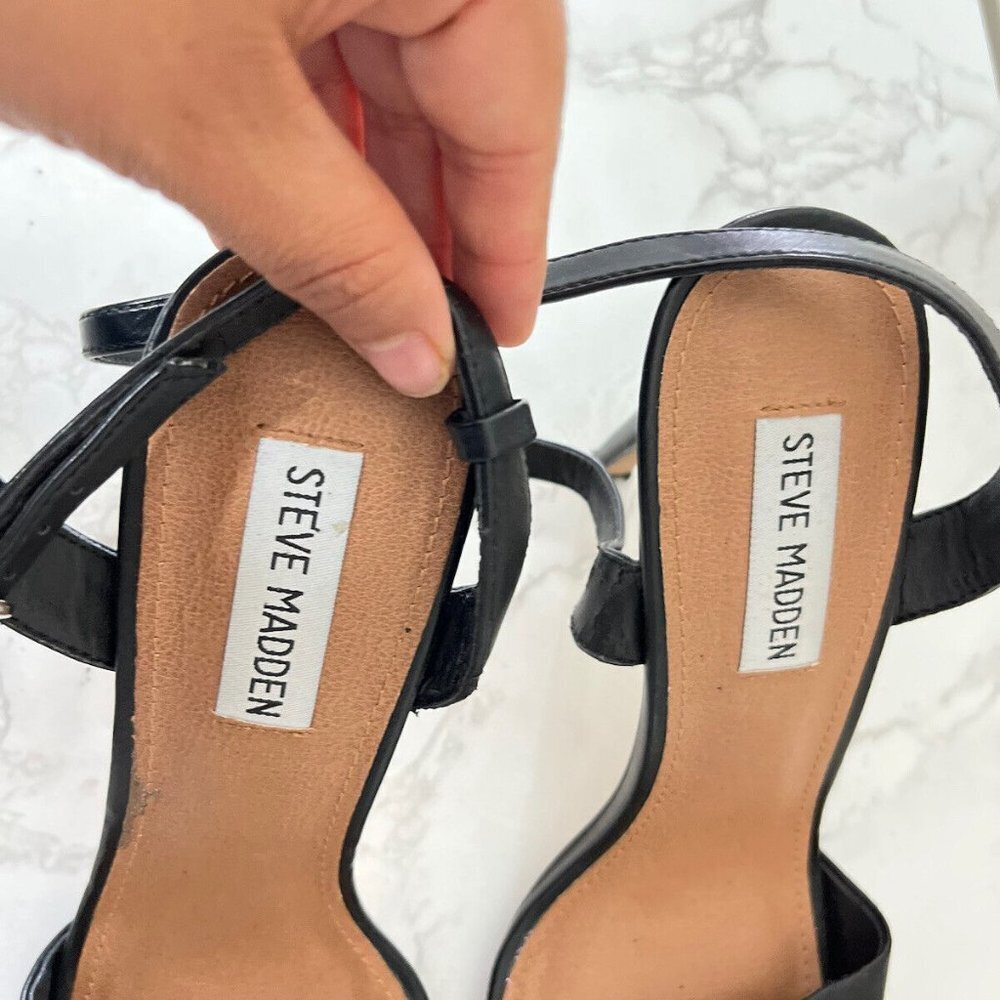 Steve Madden Reno Sandal Women's Black Size 9.5 - Picture 7 of 7